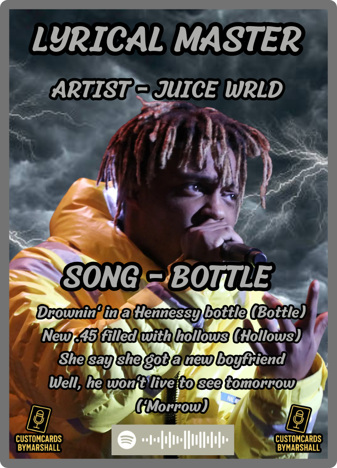 Lyrical Master Juice WRLD - Bottle Card
