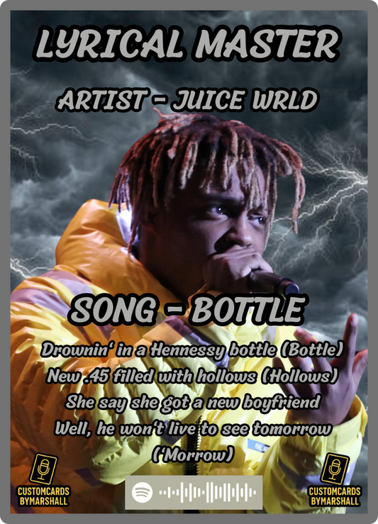 Lyrical Master Juice WRLD - Bottle Card