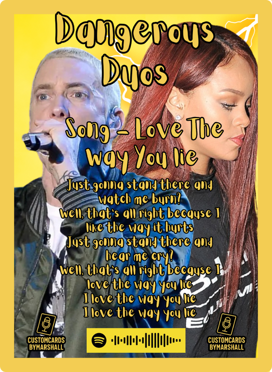 Dangerous Duo Eminem X Rhianna Love The Way You Lie Card