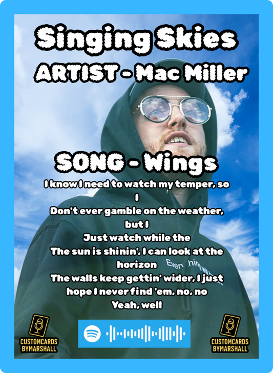Singing Skies Mac Miller Wings Card.